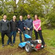 Pictured: Jason Moodie and Niall O’Donnell from Motorvate UK; Alan Greenway and Lee Hopkins from The Wigley Group; Lucy Bergonzi from Coventry 4 Good 